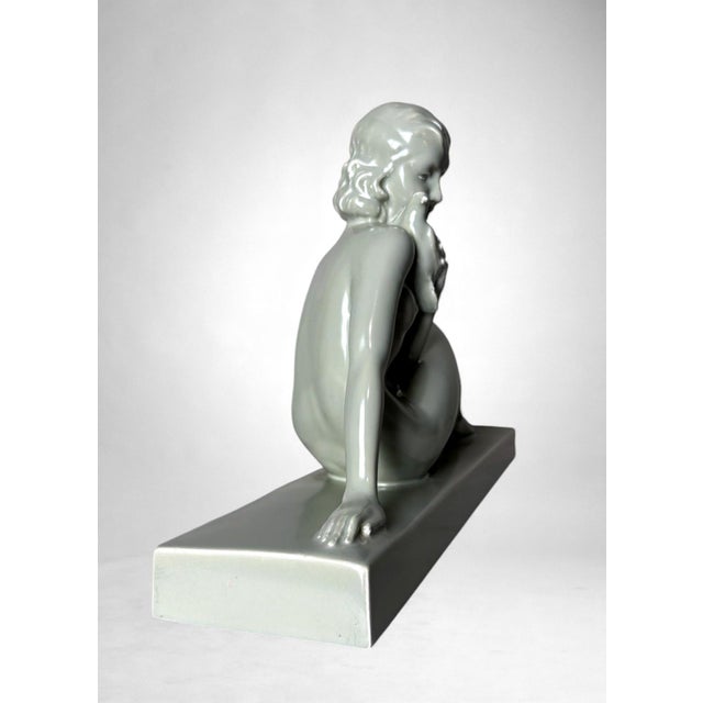 Early 20th Century Art Deco, Saint-Clement Style Ceramic Figure of a Young Woman For Sale - Image 6 of 18