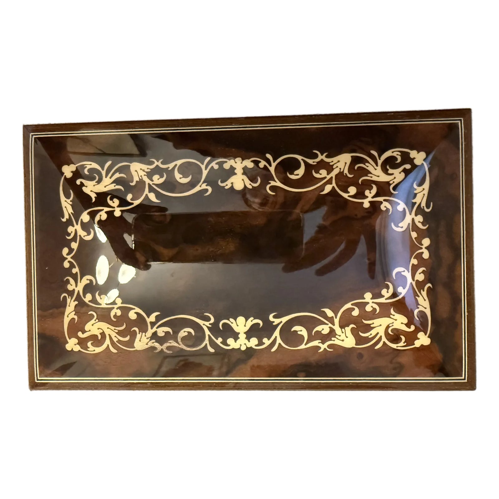 Handcrafted Arabesque Wood Inlay Musical Jewelry Box With Lock and Key ...