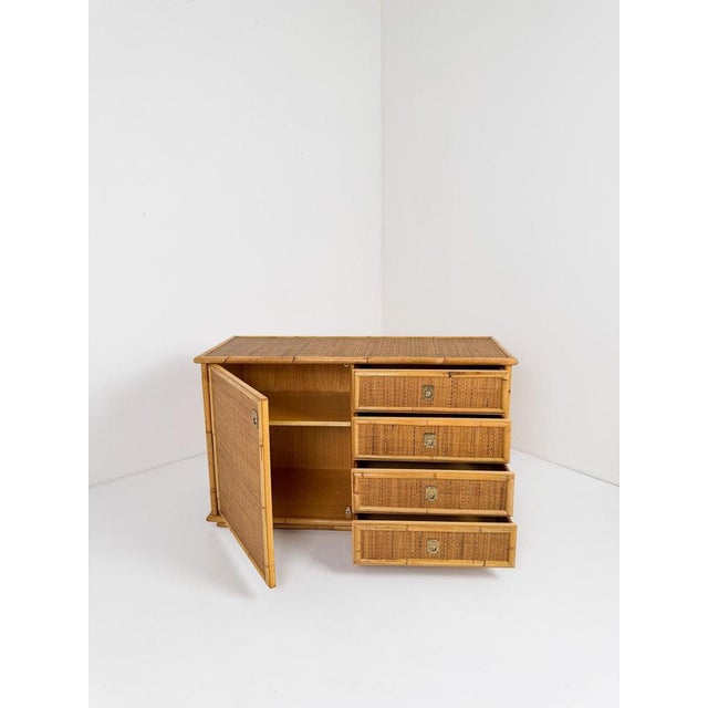 Mid-Century Italian Bamboo, Rattan and Cane Cabinet with Drawers by Dal Vera, 1970 For Sale - Image 10 of 18