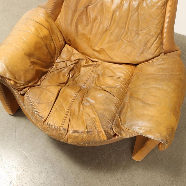 Animal Skin Set of P 60 Armchair and Ottoman attributed to Vittorio Introini for Saporiti Italia For Sale - Image 7 of 13