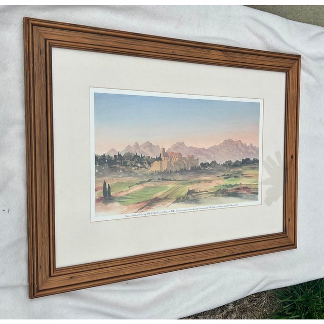 Impressionist King Charles Watercolor Print - South of France For Sale - Image 3 of 6