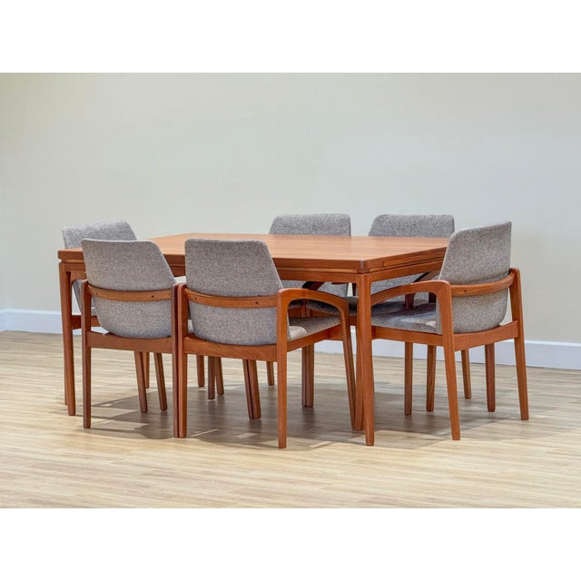 A refined set of six “Knife Chairs”, made in Denmark during the 1960s by K.S., carries the quiet discipline and honest...