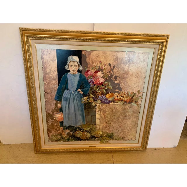 French 1980s Figurative Painting by Listed Artist Michel Moreau For Sale - Image 3 of 13