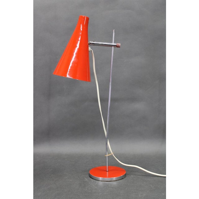 Red Chrome Table Lamp by Josef Hurka, Former Czechoslovakia, 1970s For Sale - Image 3 of 11