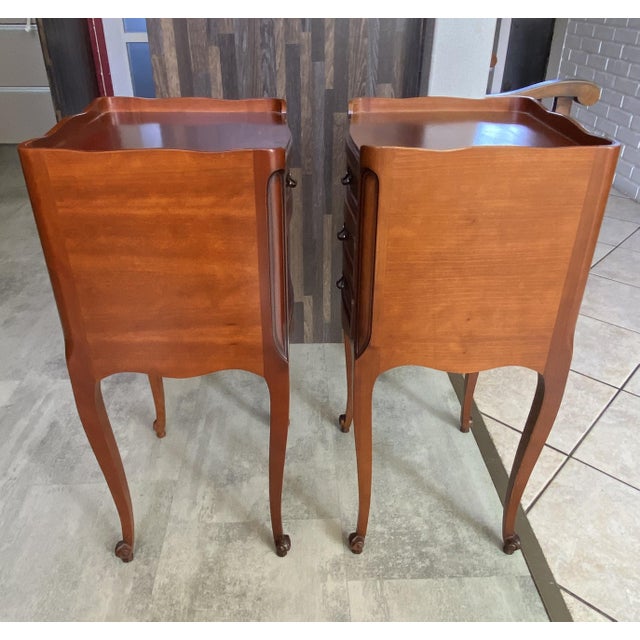 Brown Louis XV Style Bedside Tables, 1950s, Set of 2 For Sale - Image 8 of 18