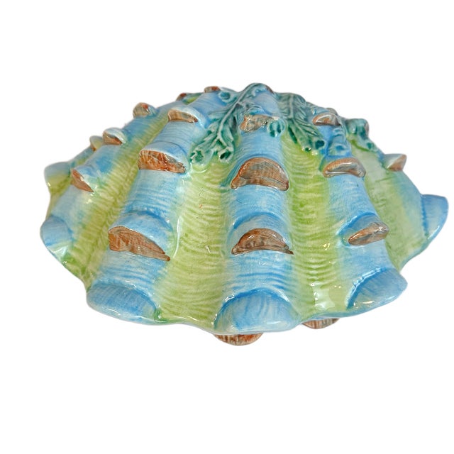 1980’s Vintage Italian Ceramic Seashell Trinket Box For Sale - Image 4 of 6