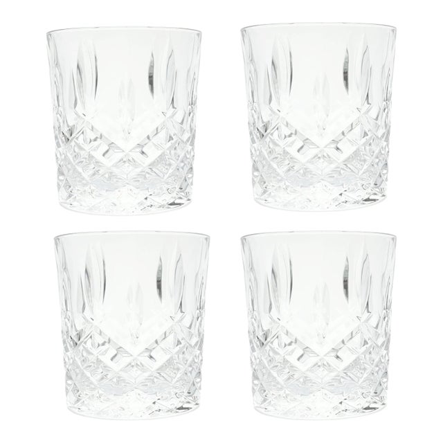 Waterford (Marquis) “Markham” 4 Crystal Double Old Fashioned Glasses For Sale