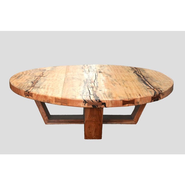 2010s Monumental Artisan-Crafted Mixed Wooden Coffee Table, 2015 For Sale - Image 5 of 5