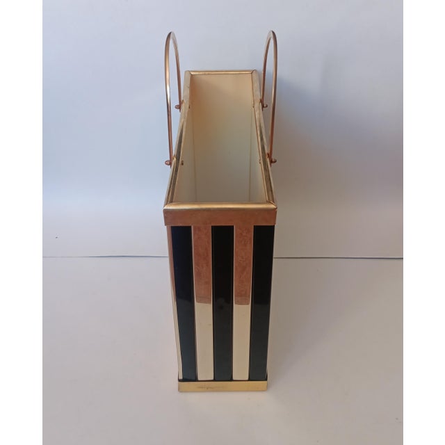 Vintage Italian Brass Magazine Rack, 1960s For Sale - Image 3 of 6