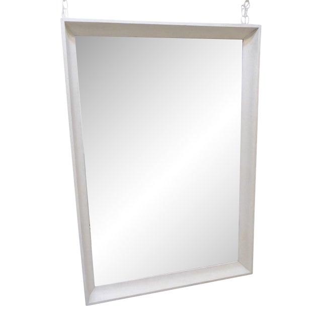 Vintage Modern Whitewashed Mirror For Sale