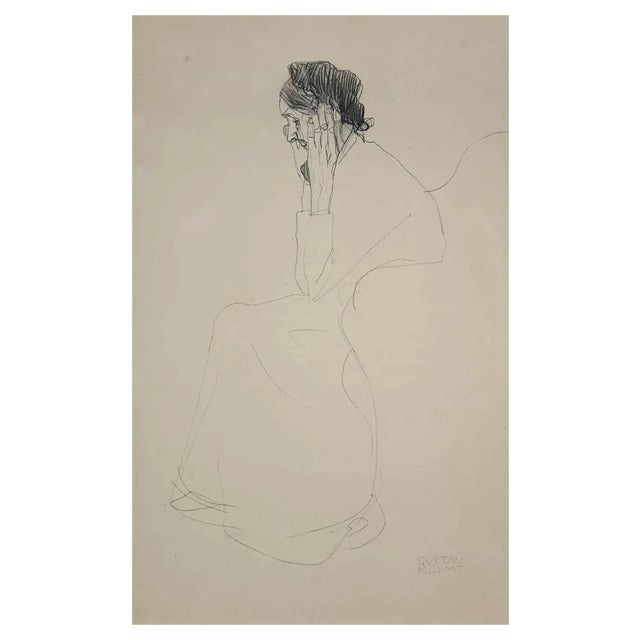 After Gustav Klimt, Study of an Old Woman, Collotype Print, 1919 For Sale