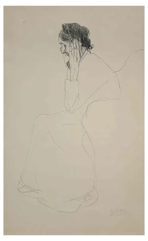 After Gustav Klimt, Study of an Old Woman, Collotype Print, 1919