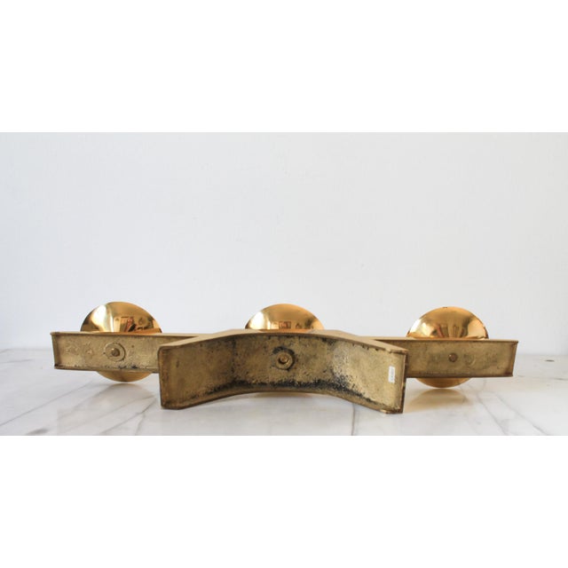 Vintage Japanese Modernist Brass Candle Holder For Sale - Image 9 of 12