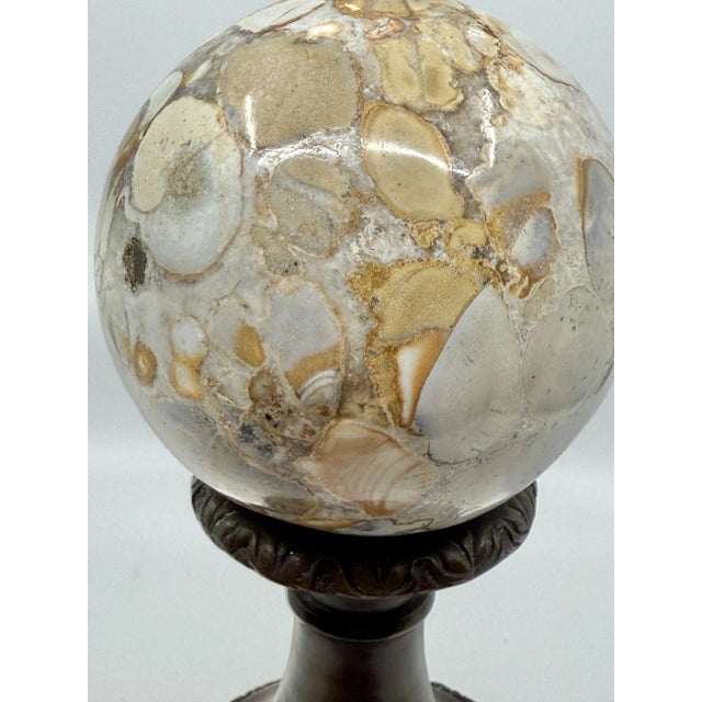 Late 20th Century Theodore and Alexander Neo Classical Specimen Marble Sphere Bronze Mounted For Sale - Image 9 of 12