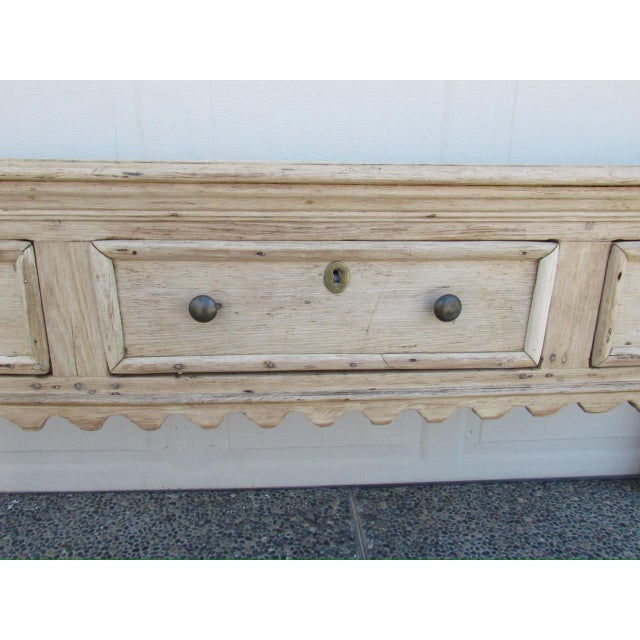 Antique English Weathered and Bleached Oak Dresser Base For Sale - Image 11 of 18
