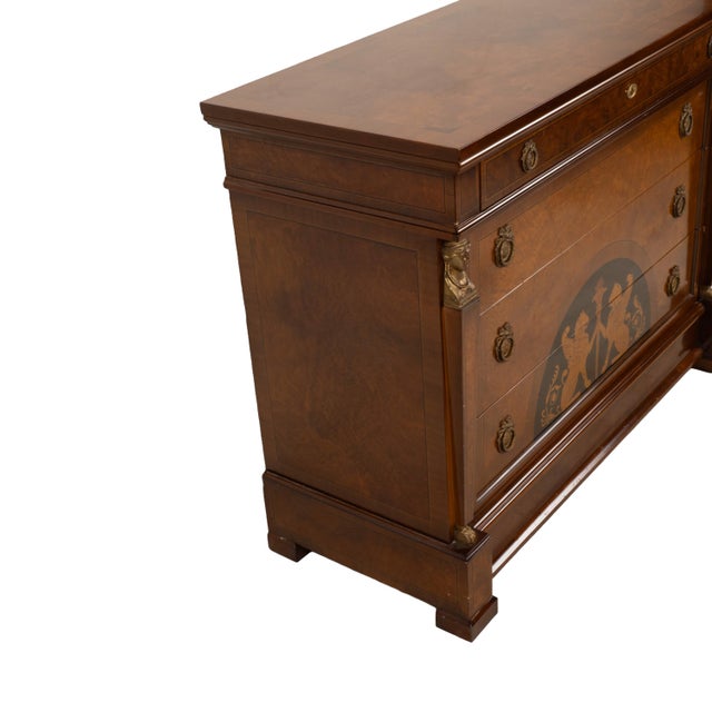 1980s Empire Style Chest of Drawers W/ Griffin Motifs &Hidden Drawer, Neoclassical Dresser For Sale - Image 14 of 18