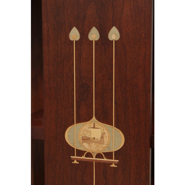 Stickley Arts & Crafts Inlaid Cherry Open Bookshelf For Sale - Image 15 of 18