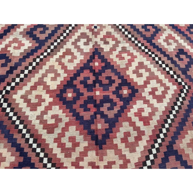 1970s Vintage Afghan Flat Weave Tribal Wool Kilim Rug, 10x16 For Sale - Image 5 of 8