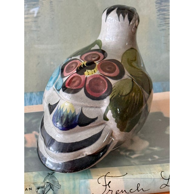 Mexican Vintage Tonala Pottery Bird Figurine Folk Art Mexican For Sale - Image 3 of 10