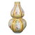 Mid 20th Century Famille Jaune Porcelain Double-Gourd Vase With Zodiac Motifs For Sale