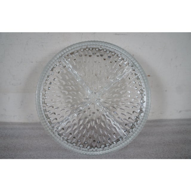 Vintage English Silver Plate Pressed Glass Divided Relish Compote Dish For Sale - Image 9 of 11