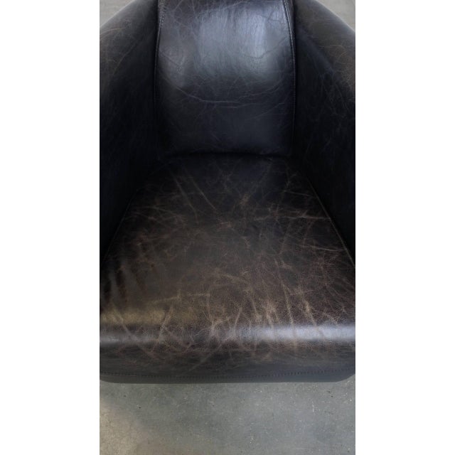 Black Cowhide Aviator Armchair For Sale - Image 6 of 13