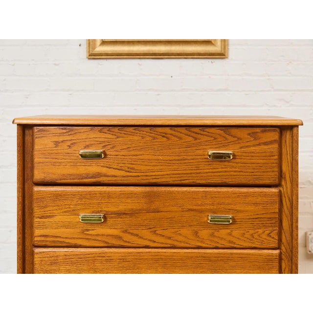 Wood Oak Vintage Highboy For Sale - Image 7 of 9