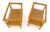 Wood Pair c1970s Bamboo Rattan Two Tier Rippled Glass Top Rectangle End Side Tables For Sale - Image 7 of 14