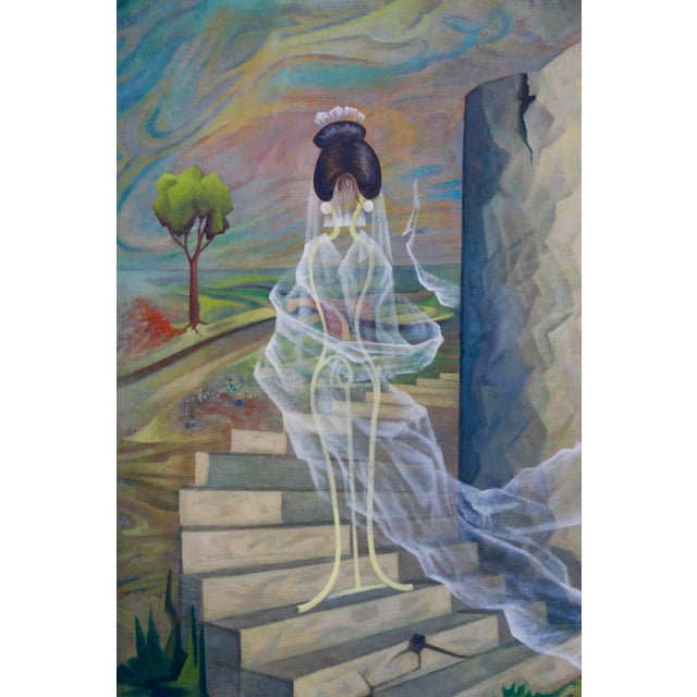 Art Nouveau Cees Brokke "The Spirit of the House" Painting For Sale - Image 3 of 11