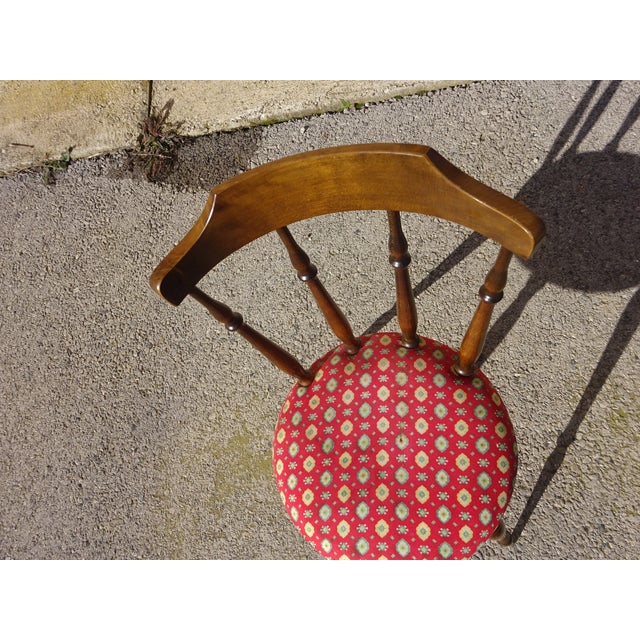 Brown Wood and Fabric Chairs, Set of 2 For Sale - Image 8 of 18
