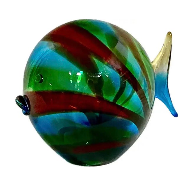 Glass Luigi Mellara Artist Signed Murano Art Glass Vibrant Fish For Sale - Image 7 of 7