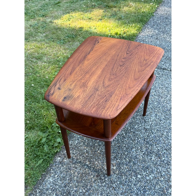 Mid-Century Modern Mid Century Modern Danish Solid Teak Side Table by Peter Hvidt For Sale - Image 3 of 10