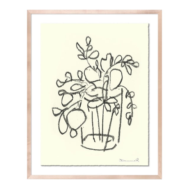 House Plant by Dan Hobday in Maple Frame, Large Art Print For Sale