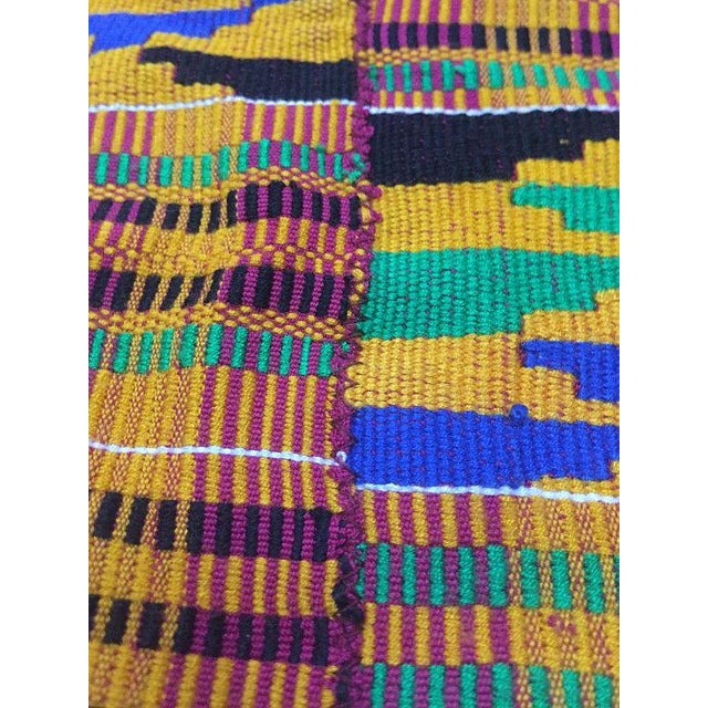Vintage Hand Loomed African Kente Cloth Textile Throw Royalty Wrap