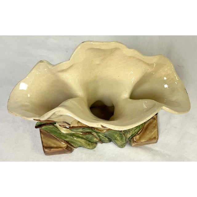 Beige 1940's McCoy Pottery Lily Vase, Marked For Sale - Image 8 of 11