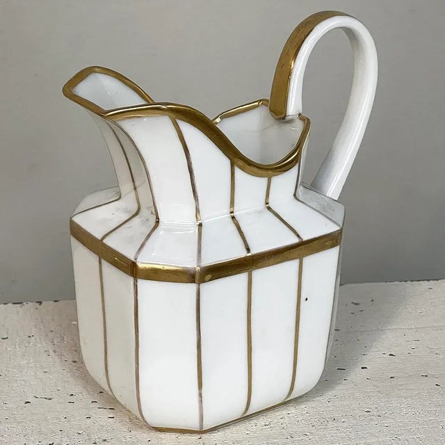 Antique White 19th Century French Neoclassical Vieux Paris 33 Pc. Tea Set For Sale - Image 8 of 13