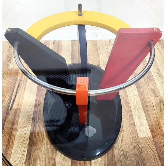 Metal Postmodern 1980's Marble & Glass Coffee Table Colorful Abstract - Memphis Design For Sale - Image 7 of 8