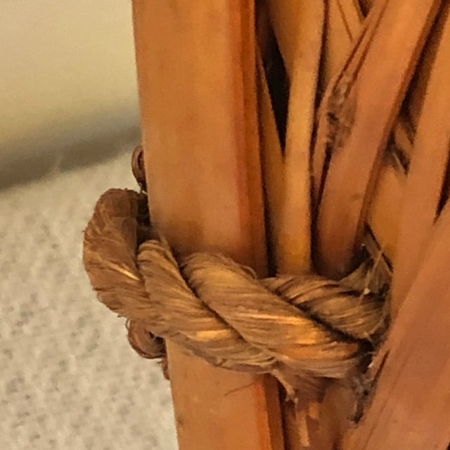 Tan 1970s Rattan Hanging Basket Planter For Sale - Image 8 of 13