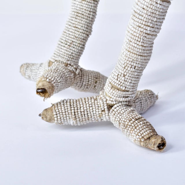 Early 20th Century Yoruba Beaded White Chicken Nigeria For Sale - Image 10 of 15
