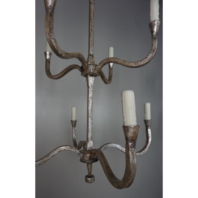 Wrought Iron Silver Gilt Chandeliers by Melissa Levinson For Sale In Los Angeles - Image 6 of 10