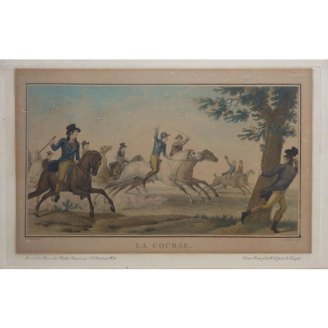 Antique French Horse Racing Aquatint Etching For Sale In Seattle - Image 6 of 6