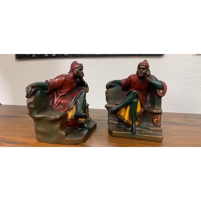 Striking antique figural bookends by the renowned K&O (Kronheim & Oldenbusch) Metal Novelties Company of New York. This...