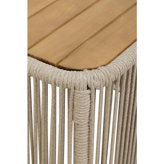 Wood Alpine Teak Collection Rope Design End Table - Beige For Sale - Image 7 of 8