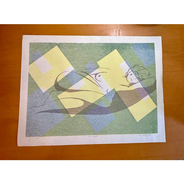 Vintage 1989 Modernist Art Print “Sunlight”Limited Edition 1/5 Reclining Figure 18x24 For Sale - Image 4 of 10
