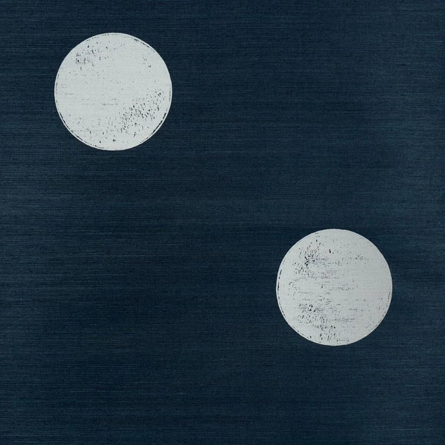 Contemporary Schumacher X Backdrop Monte Carlo Sisal 2 Panel Set In Indigo For Sale - Image 3 of 4