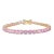 Brilliant 14.83 CTW Pink Sapphire Tennis Bracelet in 14k Yellow Gold For Sale