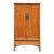 Vintage Chinese Natural Wood Pattern Light Brown Armoire Wardrobe Cabinet For Sale