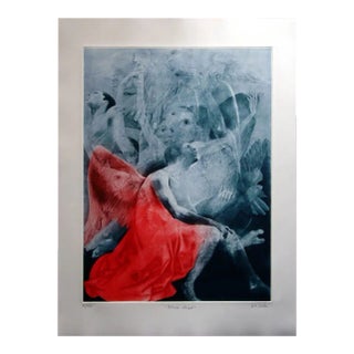 G H Rothe Black Angel 1987 Hand Signed Mezzotint Art, Dancing, For Sale