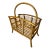 Vintage Bent Bamboo & Rattan Magazine Rack With Hand-Braided Wicker, Mid-Century For Sale