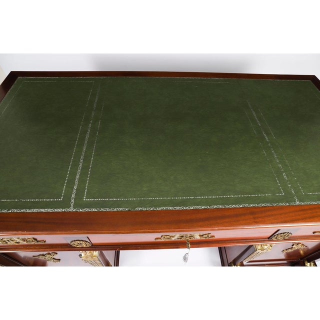 Traditional Antique 20th Century Empire French Ormolu Mounted Desk, 1930s For Sale - Image 3 of 18